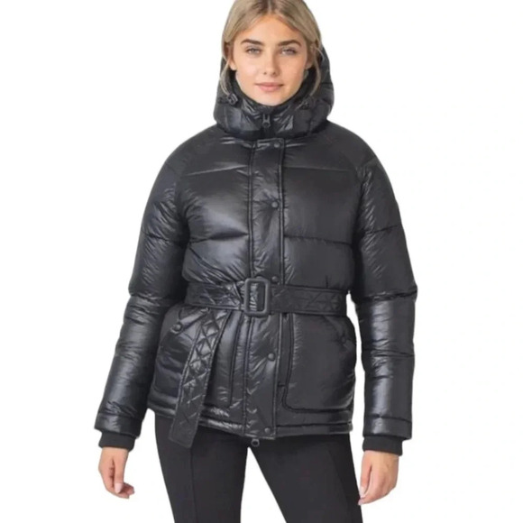 Toboggan Canada Mia Puffer Belted Coat with Removable Hood Black Size XL NWT - Picture 1 of 16